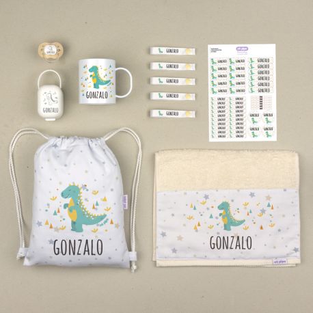 NUEVO Pack Mi Cole Dinosaurio personalizado + Regalo Etiquetas objetos