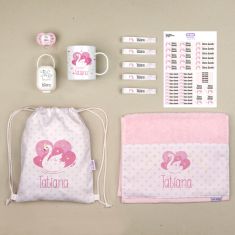 Personalized Pink "Bag to school" pack