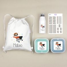Personalized Pink "Bag to school" pack