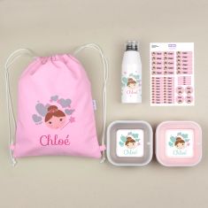Personalized Pink "Bag to school" pack
