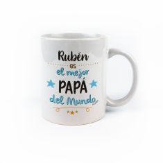 Taza cerámica o plástico personalizada (Nombre) es el mejor Papá del mundo