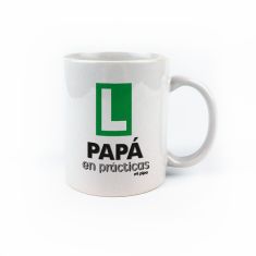 Taza cerámica o plástico Papá en prácticas