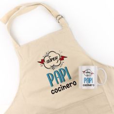 Pack Delantal Papá + Taza Divertido Súper Papi Cocinero