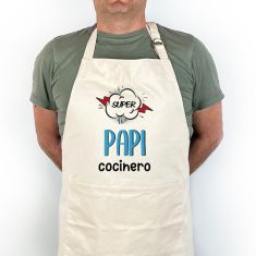 Delantal Algodón Premium Divertido Súper Papi Cocinero