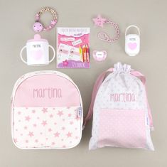 The first of the class Pink Personalized Pack +  Wood Clip chain pacifier free