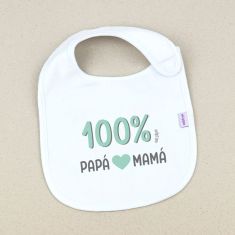Babero Divertido 100% Papá-Mamá