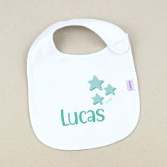 Babero Personalizado Estrellas Menta