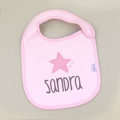 Babero Personalizado Estrella Rosa