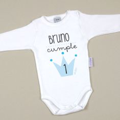 Babidu Body Personalizado Cumpleaños Corona Azul