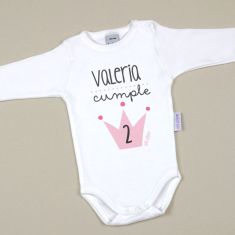 Babidu Body Personalizado Cumpleaños Corona Rosa