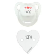 Pack Dúo Baby Deco Blanco Corazones Rojos Personalizado