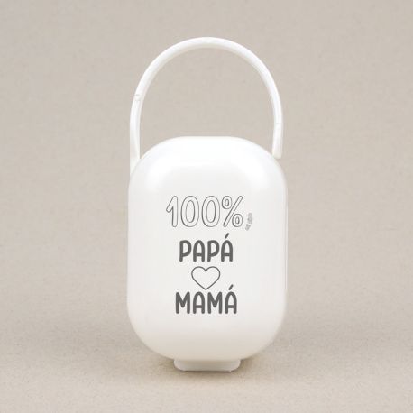 Cajita Portachupetes Divertida 100% Papá-Mamá