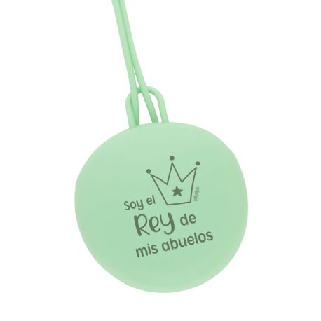 Portachupetes Gummy Divertido Soy el rey de mis abuelos, elige color
