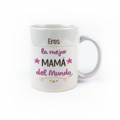 Taza cerámica o plástico Mamá Eres la mejor mama del mundo