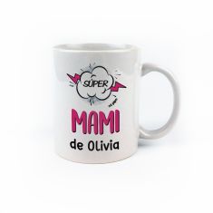 Taza cerámica o plástico Mamá Súper mami de personalizada