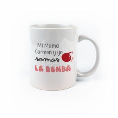 Taza cerámica o plástico Mamá y nombre somos la bomba personalizada