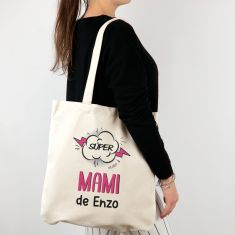 Bolso algodón orgánico personalizado Supermami de (nombre niño/a)