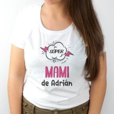 Camiseta o Sudadera Personalizada Mamá Supermami de (nombre niño/a) Cómic