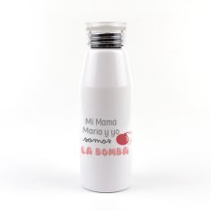 Botella Aluminio personalizada Mi mamá (Nombre) y yo somos la bomba